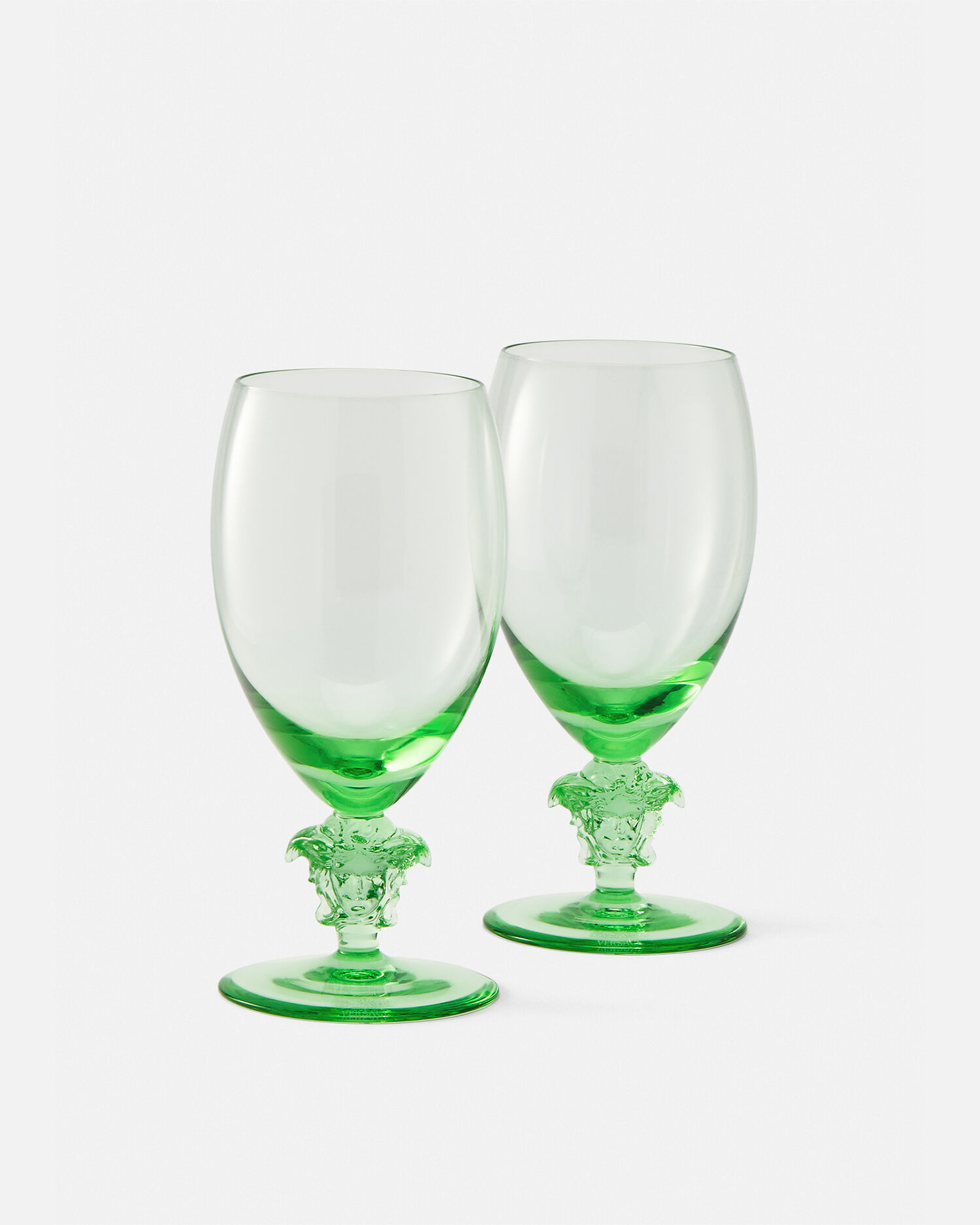 Medusa Lumiére Green Set 2 White Wine Goblets
