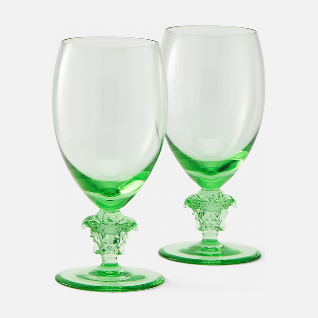 Medusa Lumiére Green Set 2 White Wine Goblets
