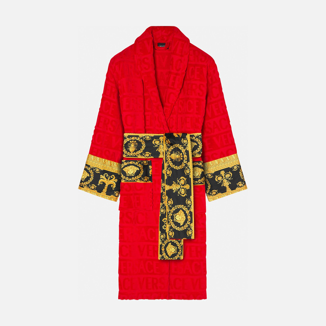 Красный махровый халат Versace Барокко