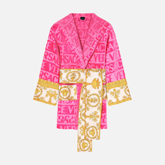 I ♡ Baroque Short Pink Bathrobe