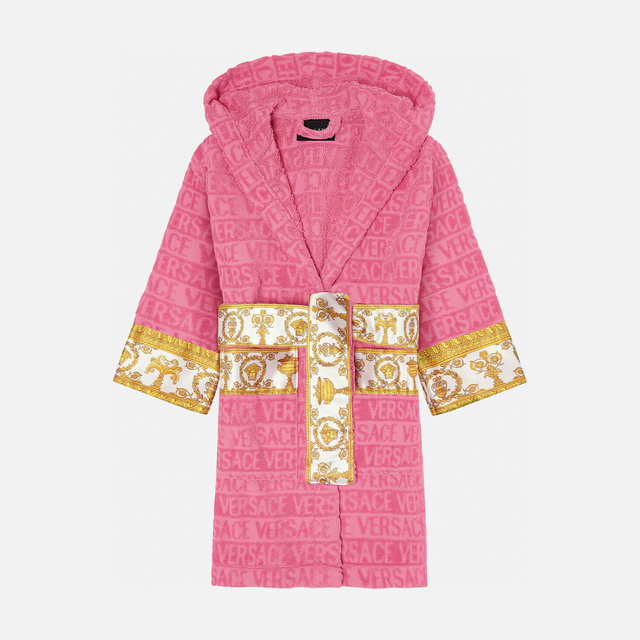 Детский розовый халат Versace I ♡ Baroque