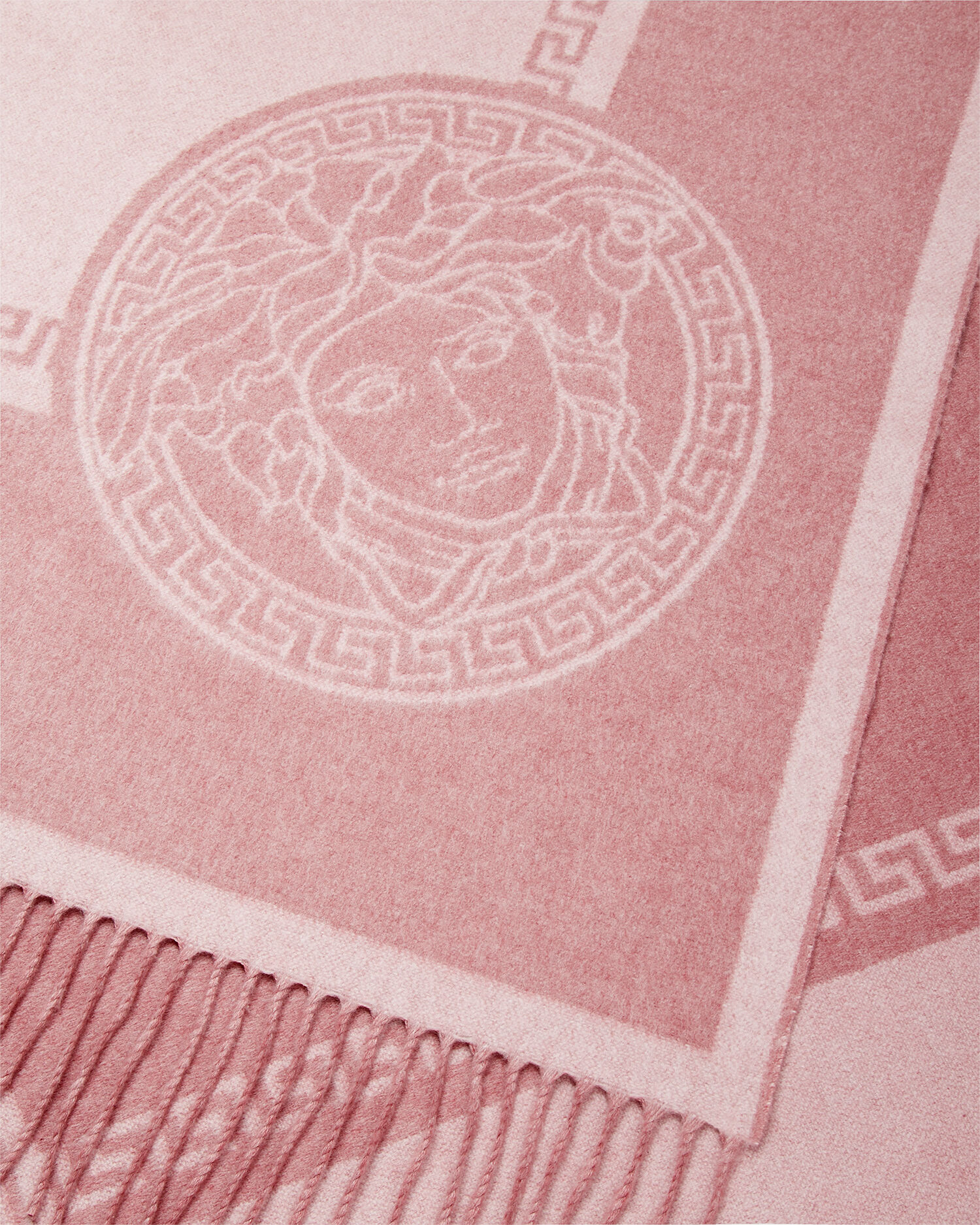 Icon Cashmere-Blend Fringed Blanket Pink