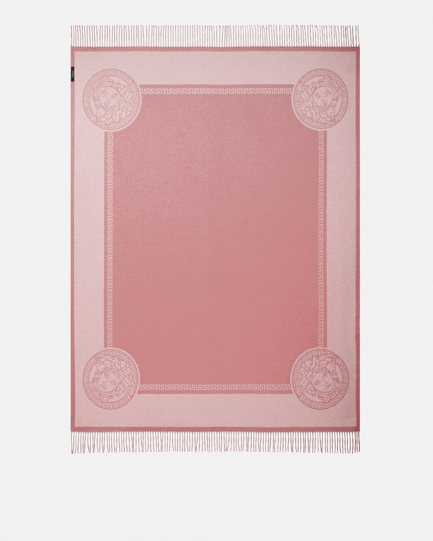 Icon Cashmere-Blend Fringed Blanket Pink