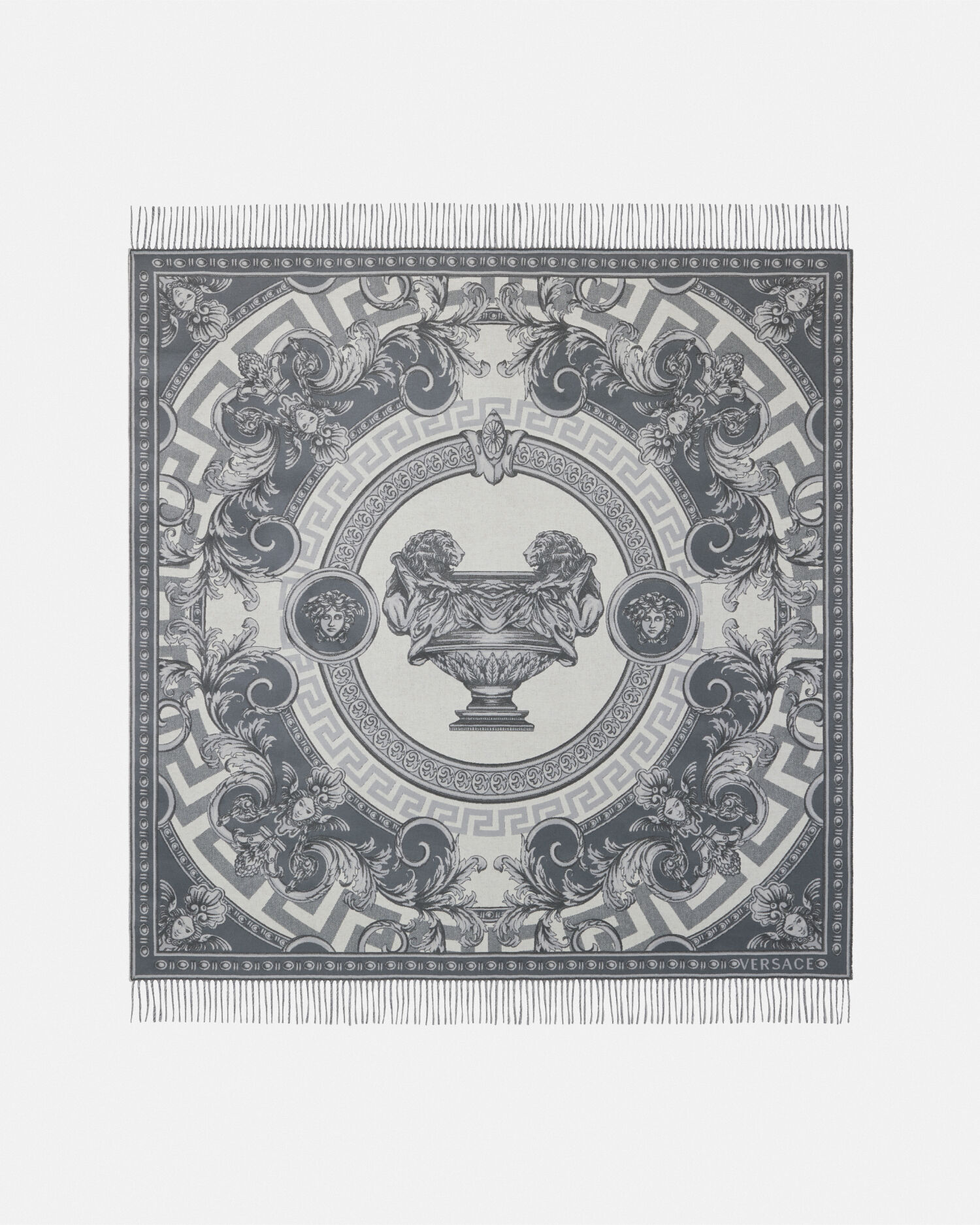 La Coupe des Dieux Fringed Blanket Grey