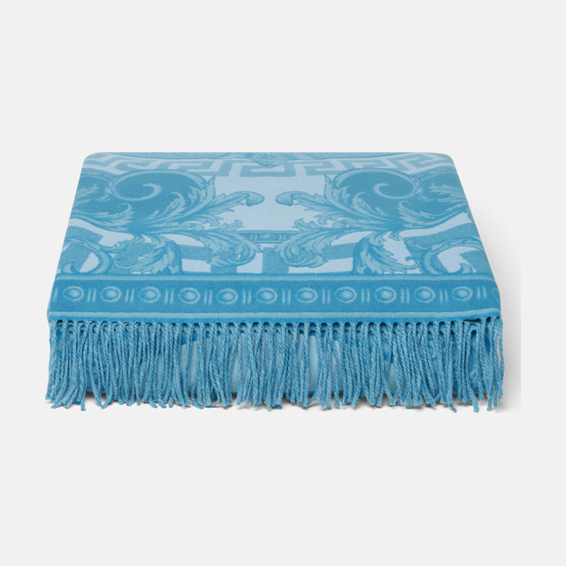 La Coupe des Dieux Fringed Blanket Blue