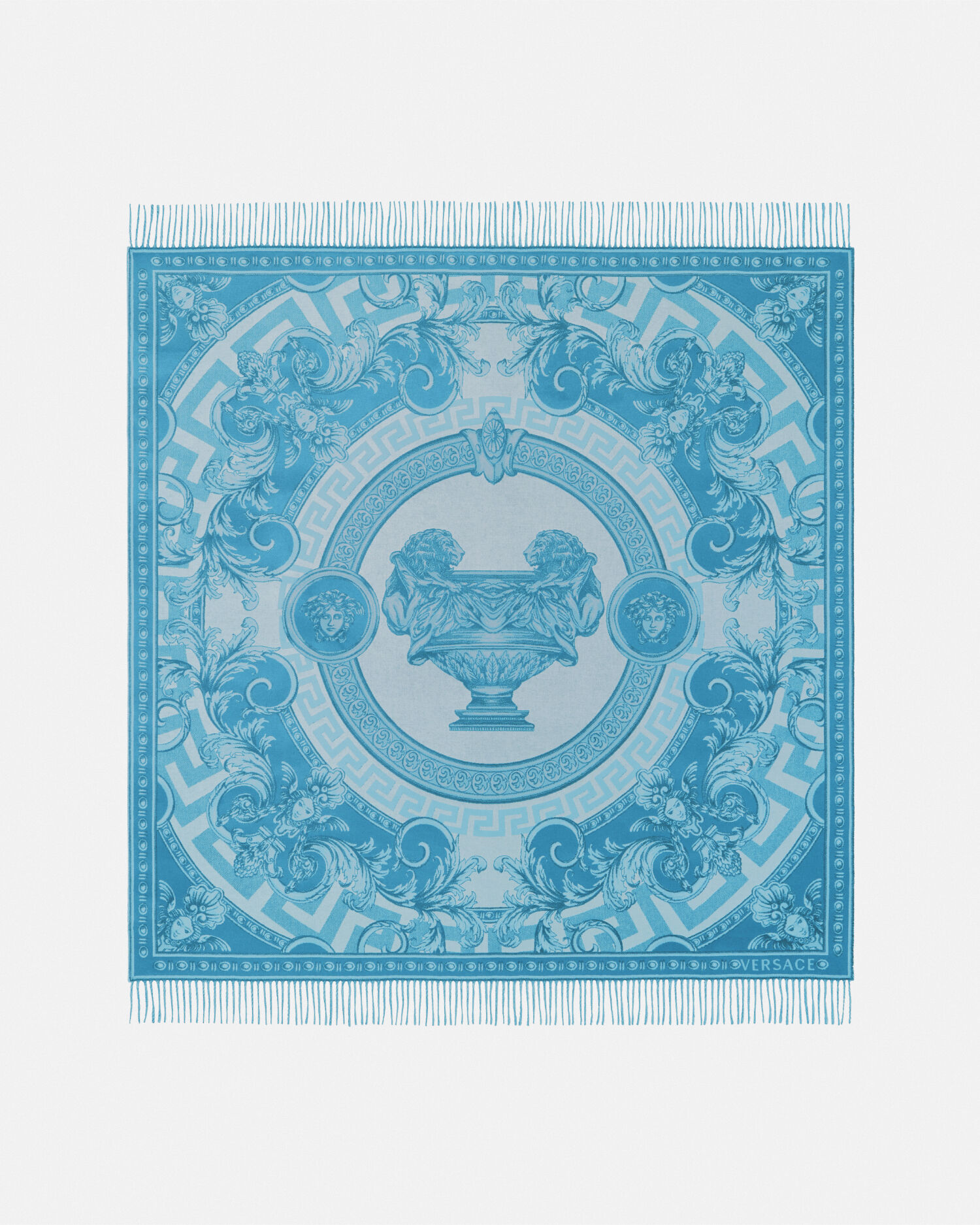 La Coupe des Dieux Fringed Blanket Blue