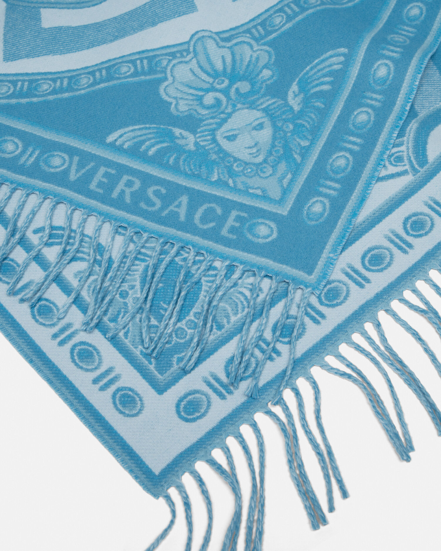 La Coupe des Dieux Fringed Blanket Blue