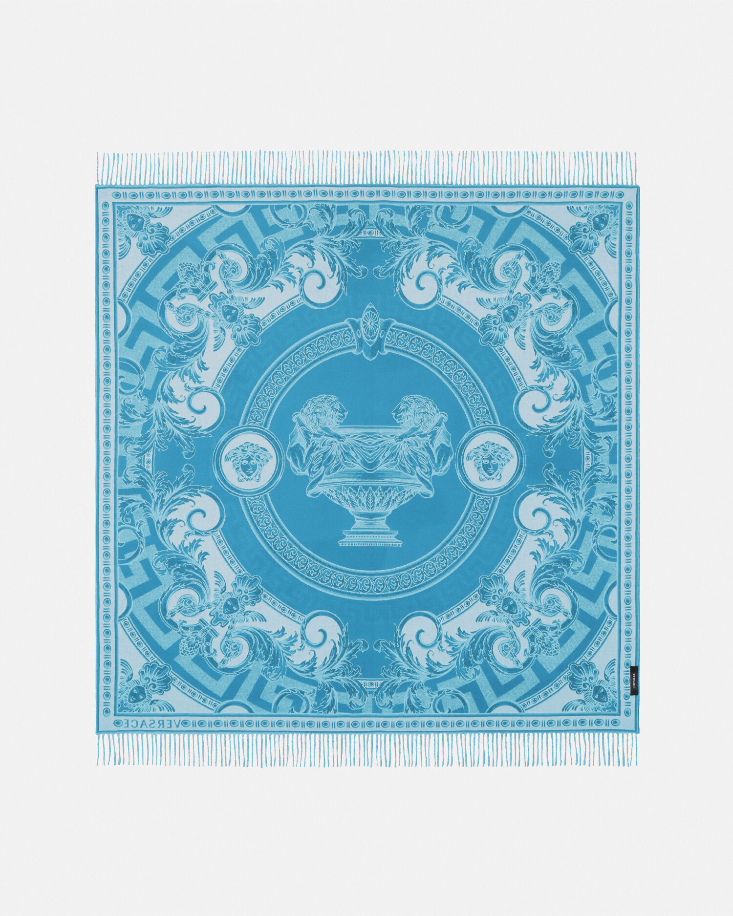 La Coupe des Dieux Fringed Blanket Blue