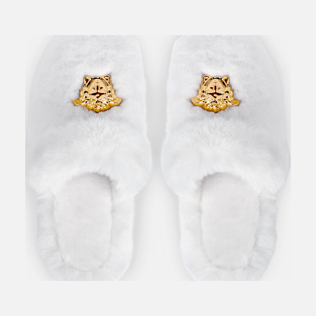 Palazzo Faux-Fur Slippers