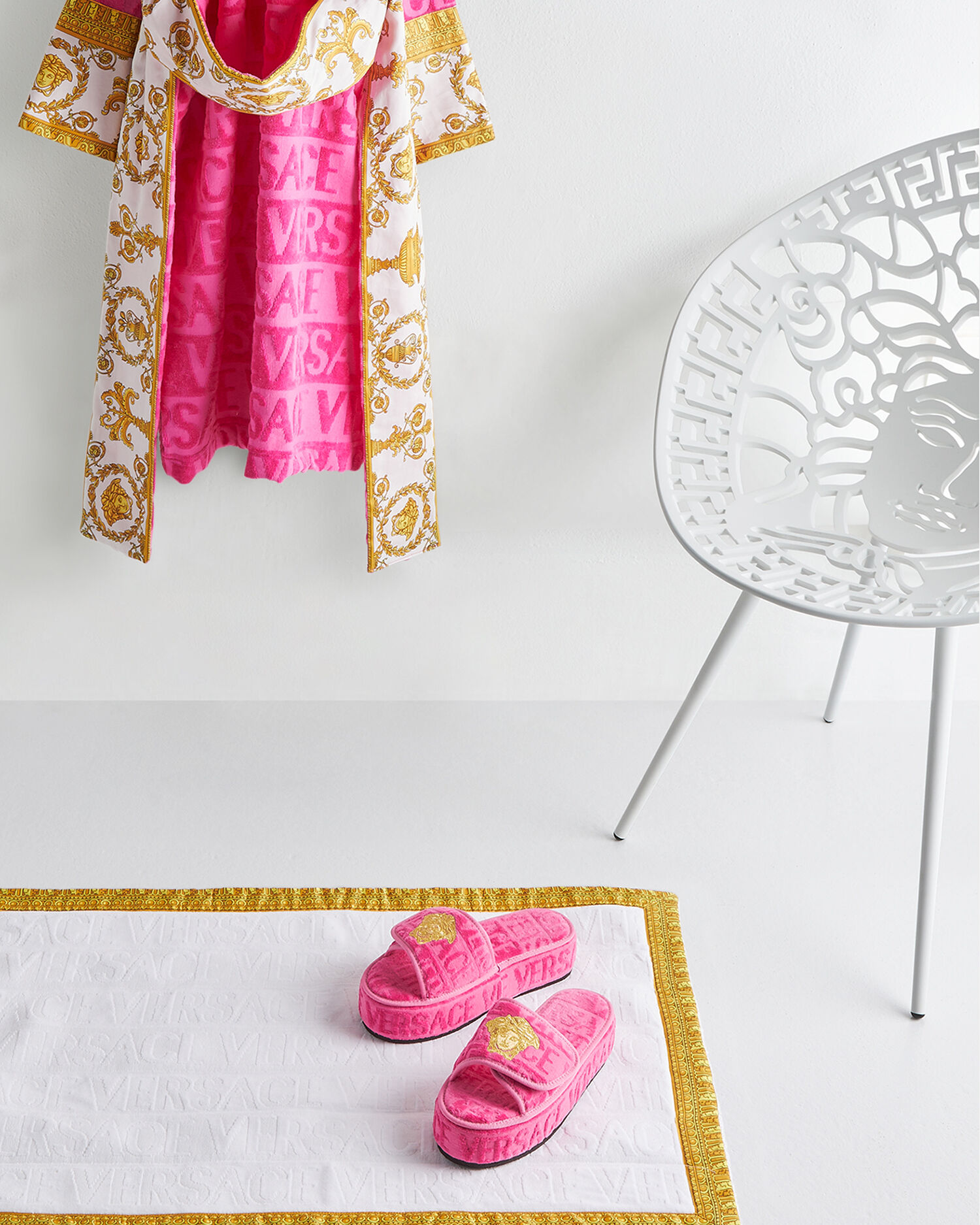 Versace Allover Pink Slippers
