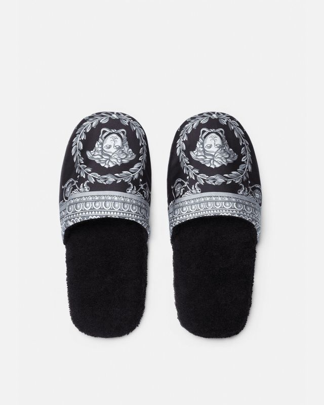 I ♡ Baroque Slippers Black