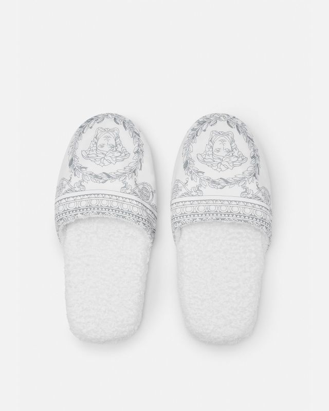 I ♡ Baroque Slippers White