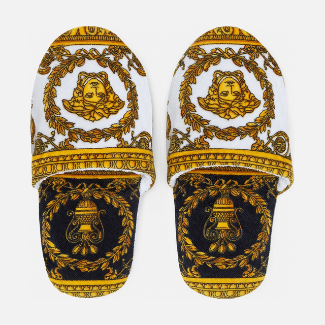 Роскошные золотые тапочки I ♡ Baroque Versace
