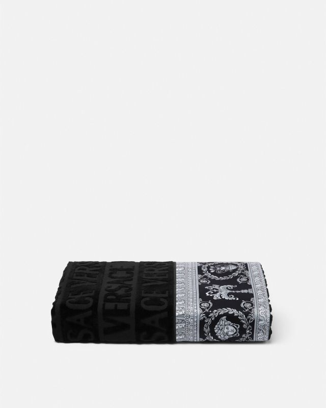 I ♡ Baroque Bath Towel Black