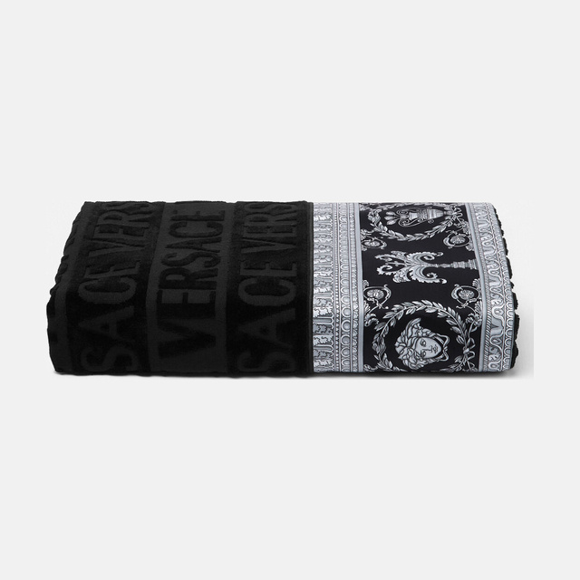 I ♡ Baroque Bath Towel Black