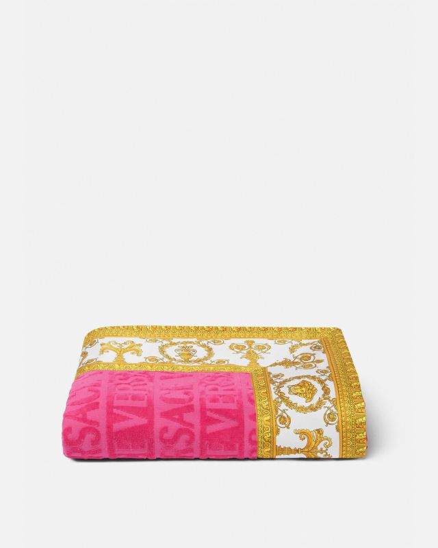 I ♡ Baroque Beach Towel Pink