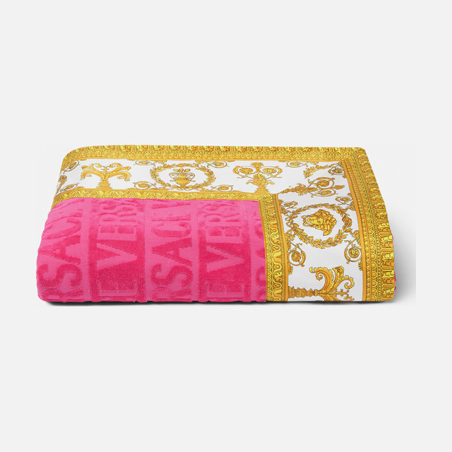 I ♡ Baroque Beach Towel Pink