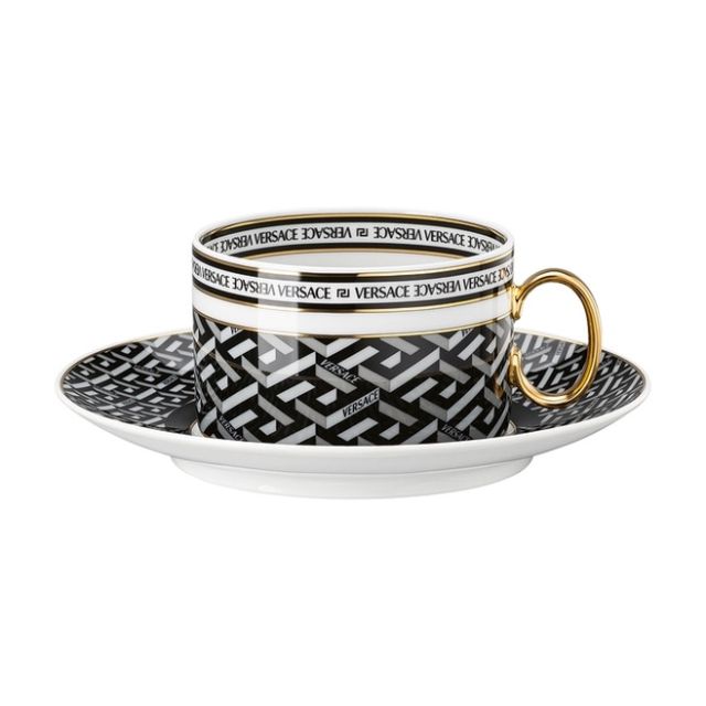 Чайная пара Versace La Greca Signature, черная