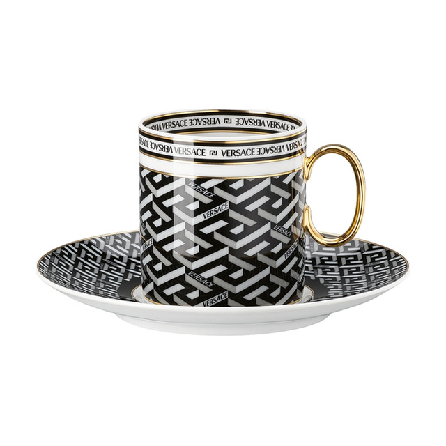 La Greca Signature black coffee cup & saucer