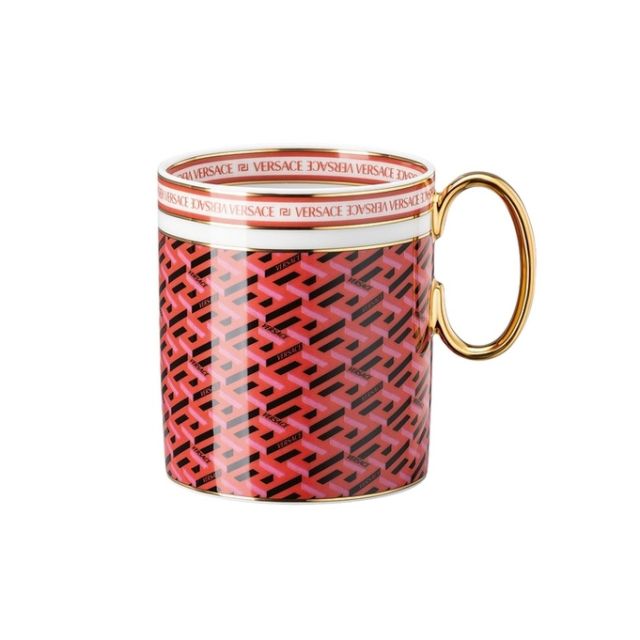 La Greca Signature red mug with handle
