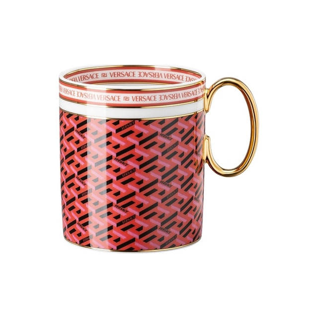 La Greca Signature red mug with handle
