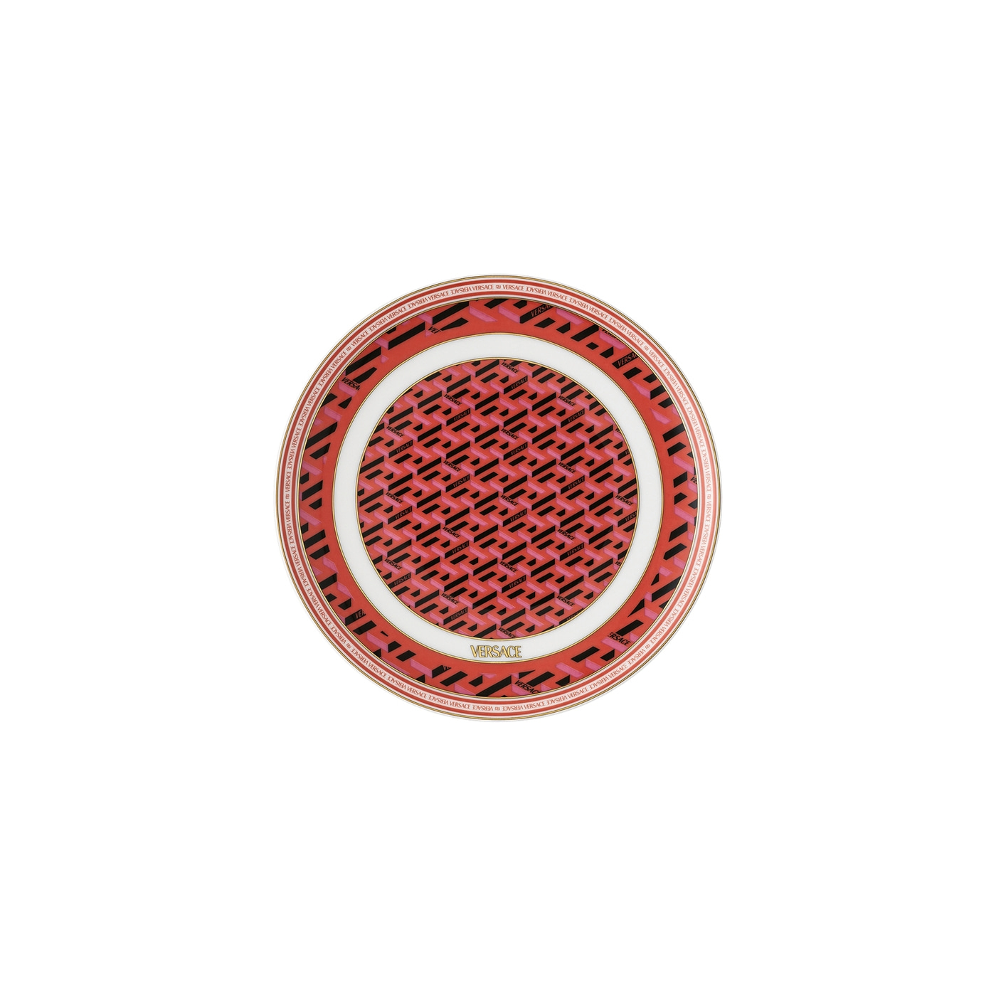 La Greca Signature red plate, 17 cm