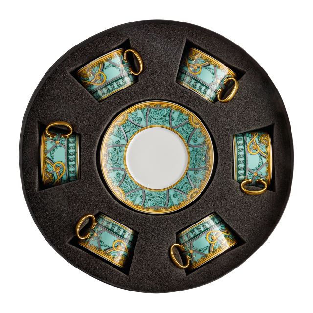 La Scala del Palazzo Scala Palazzo Verde set with 6 tea cups & saucers