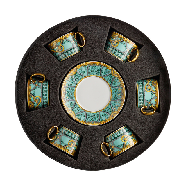 La Scala del Palazzo Scala Palazzo Verde set with 6 tea cups & saucers