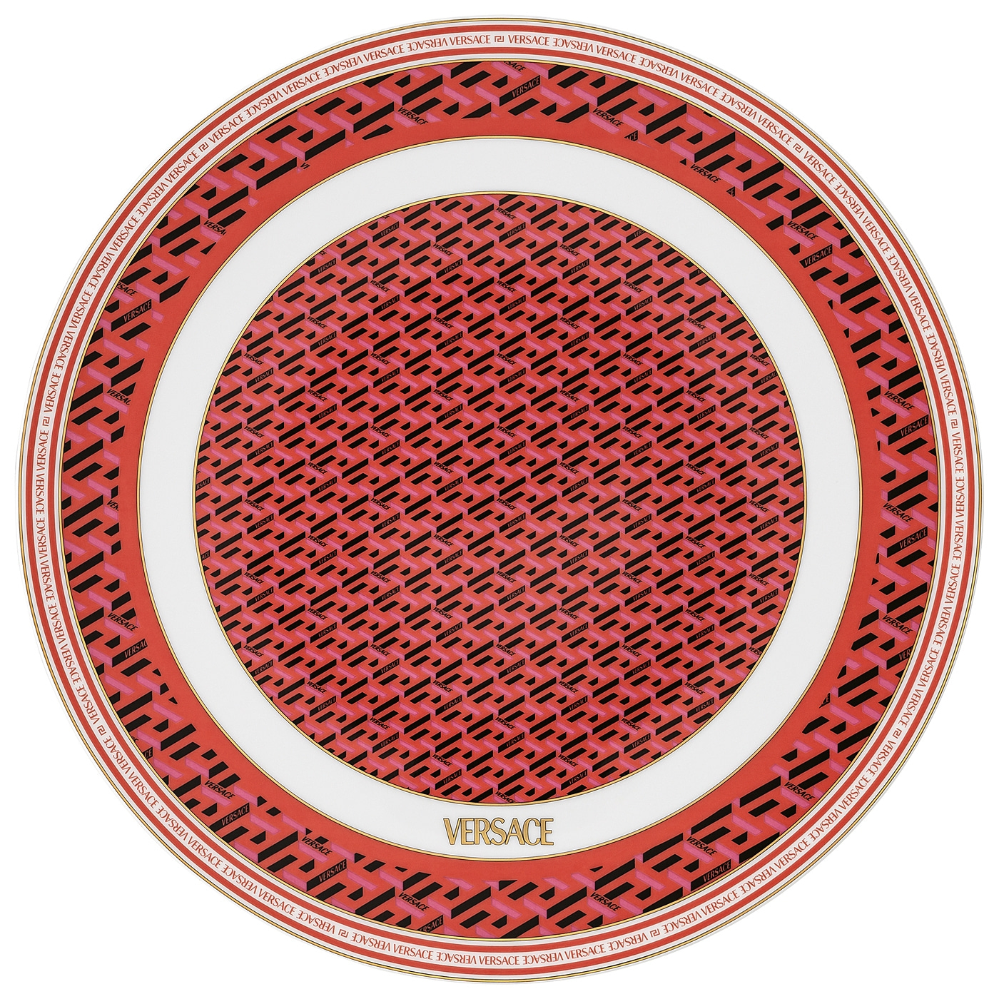 La Greca Signature red service plate, 33 cm