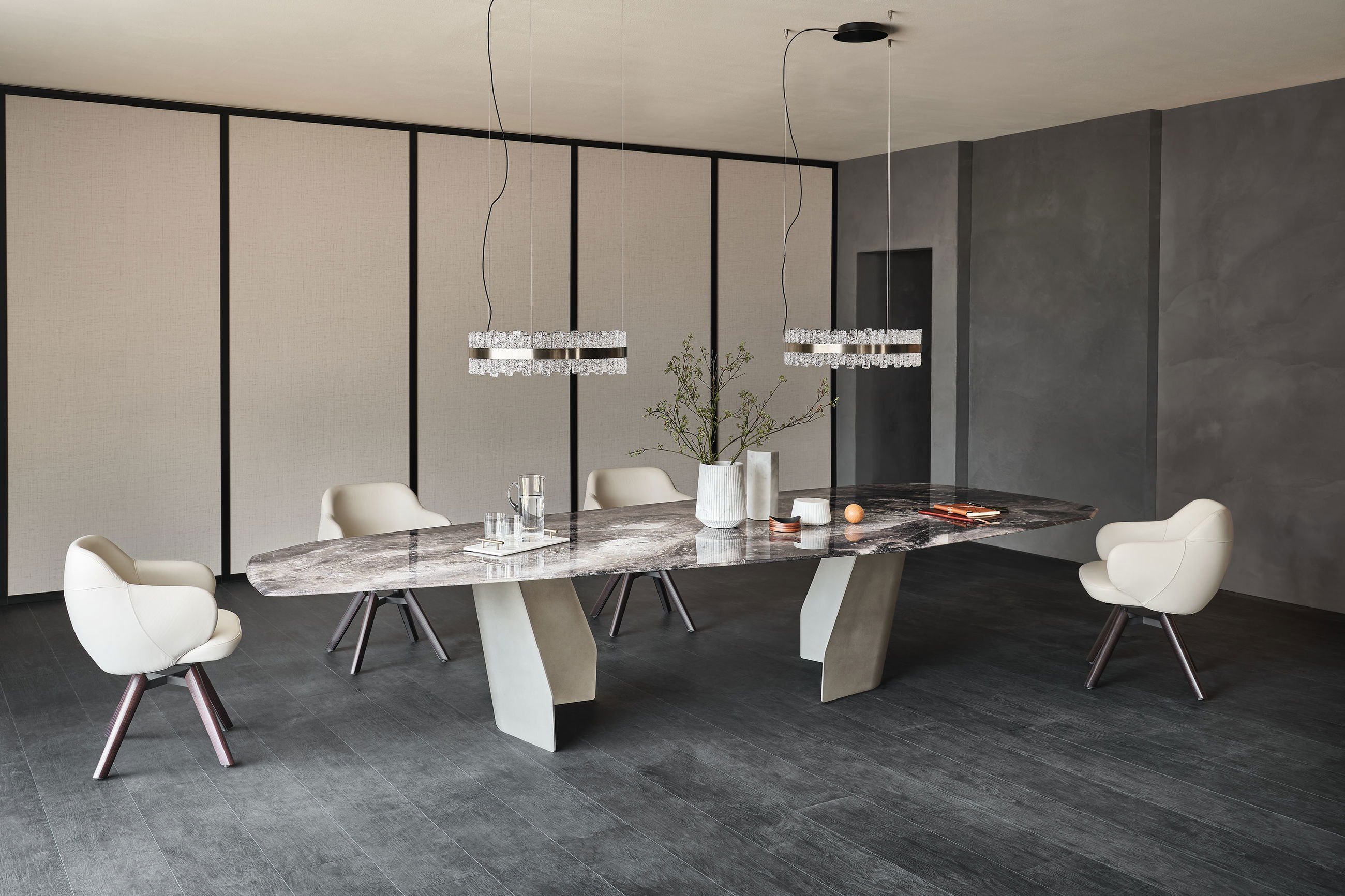 Стол SENATOR с художественным стеклом CrystalArt Marble