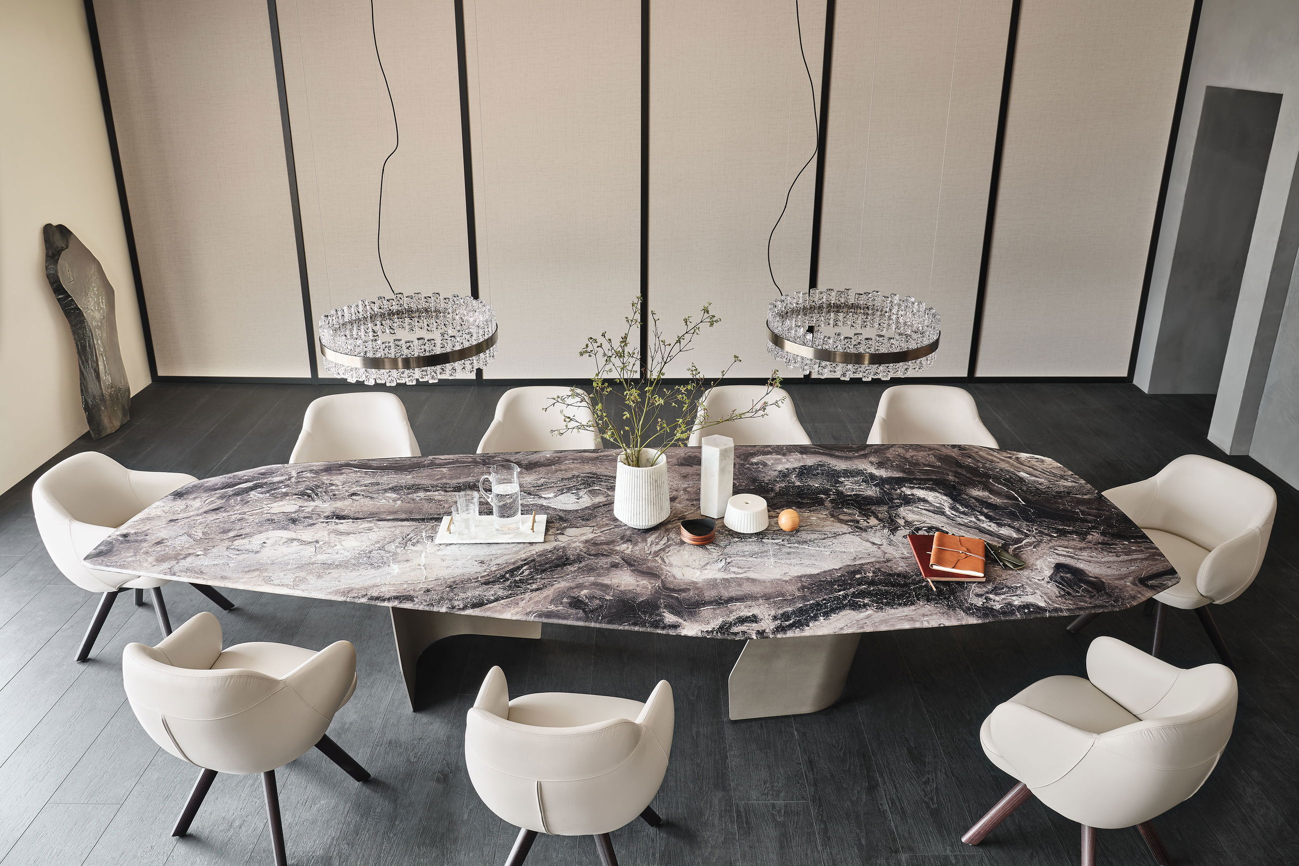 Стол SENATOR с художественным стеклом CrystalArt Marble