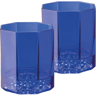 Medusa Lumière Blue Set 2 Octagonal Whiskey Glasses