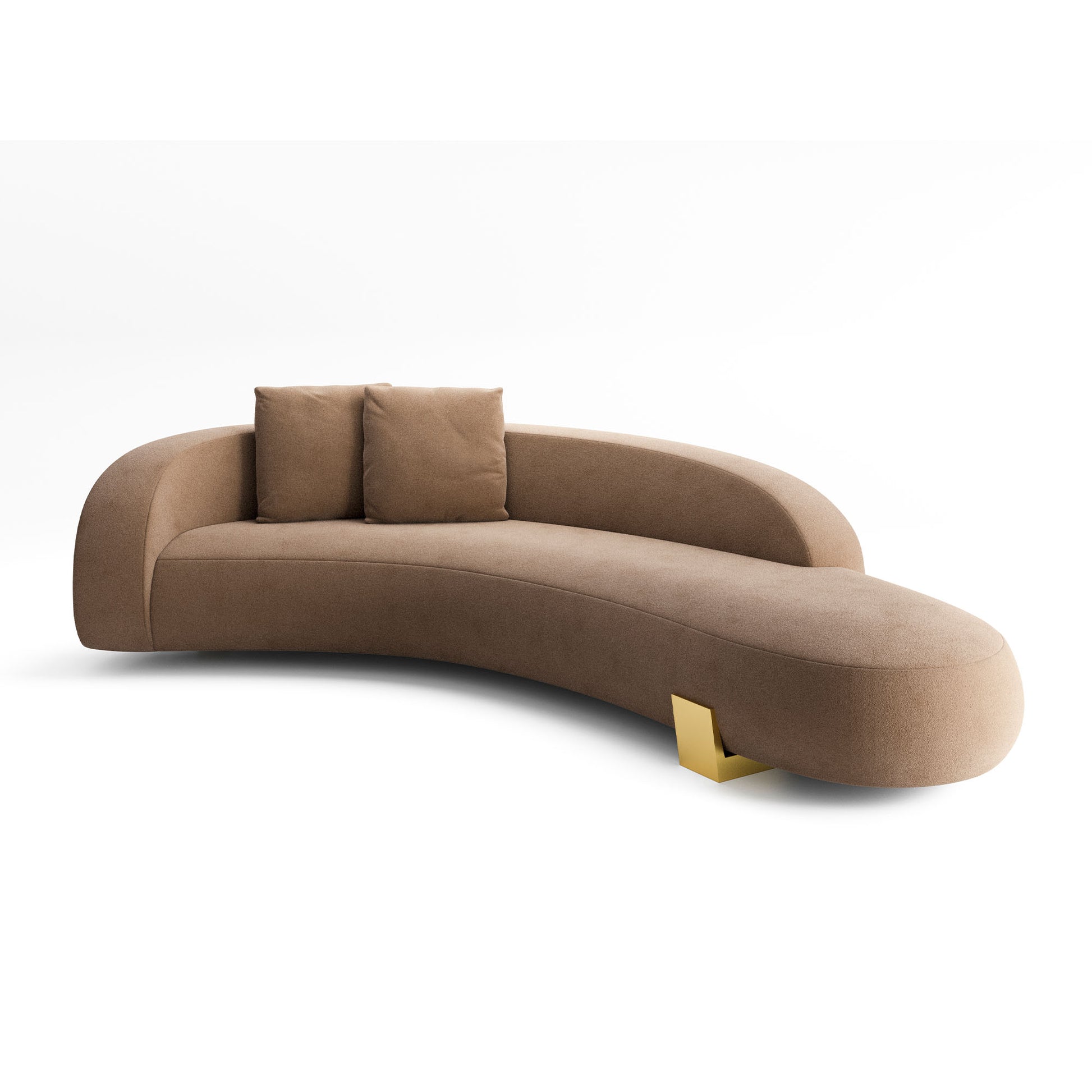 Drop sofa — sinuous seat + sharp angled legs