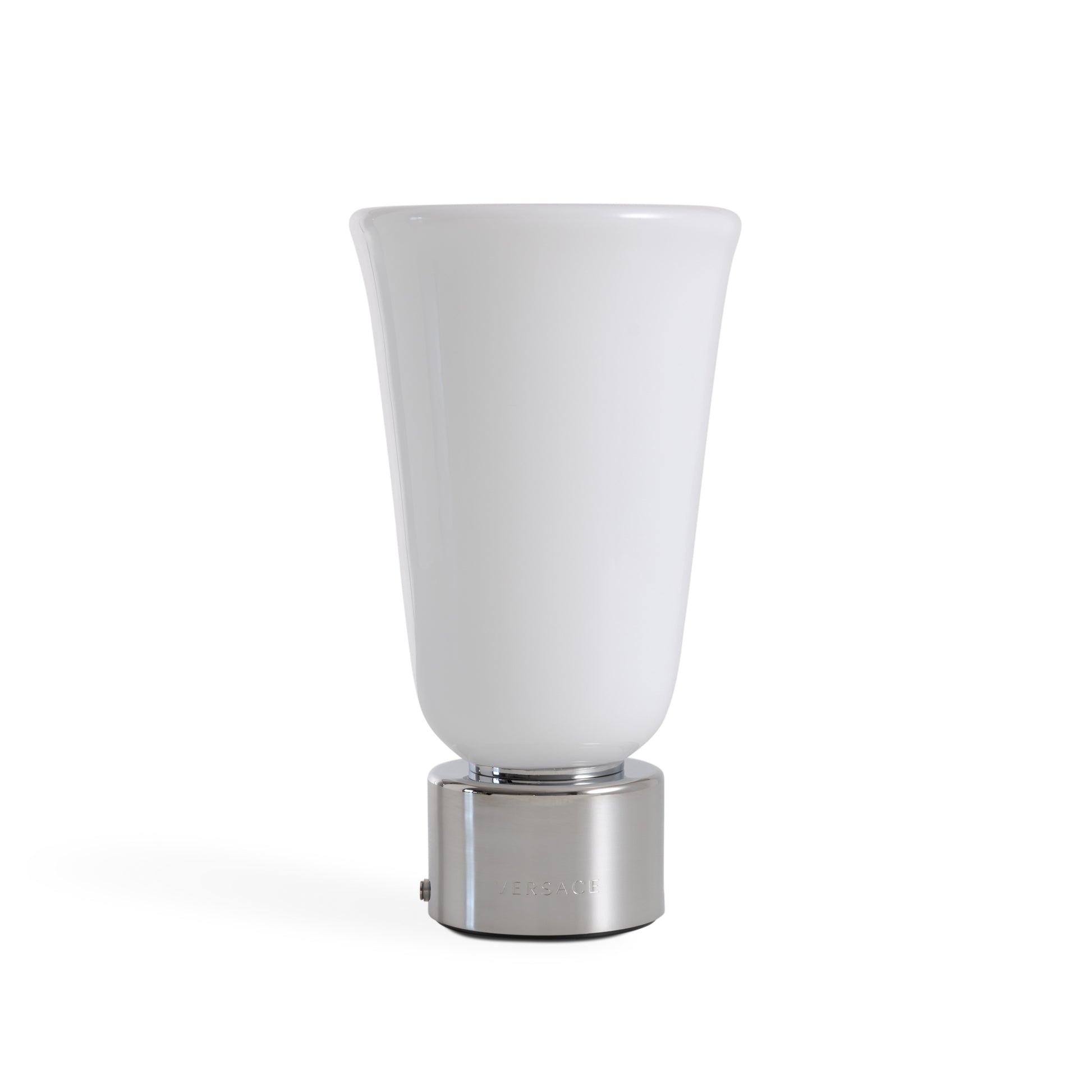 Lamp off — opaline shade visible