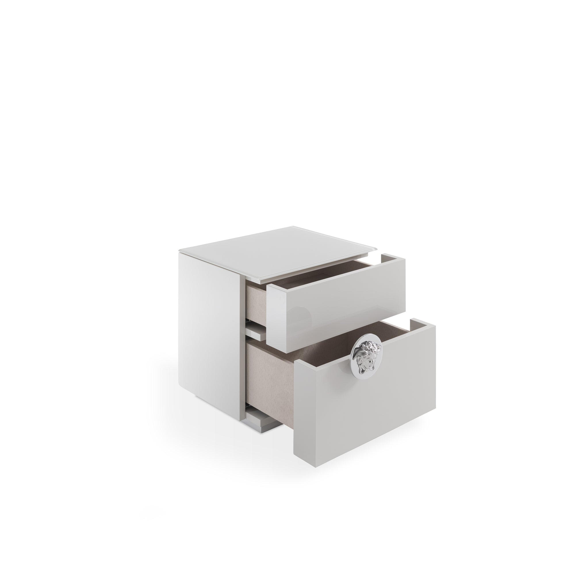 Drawer-pull detail with 3D Medusa