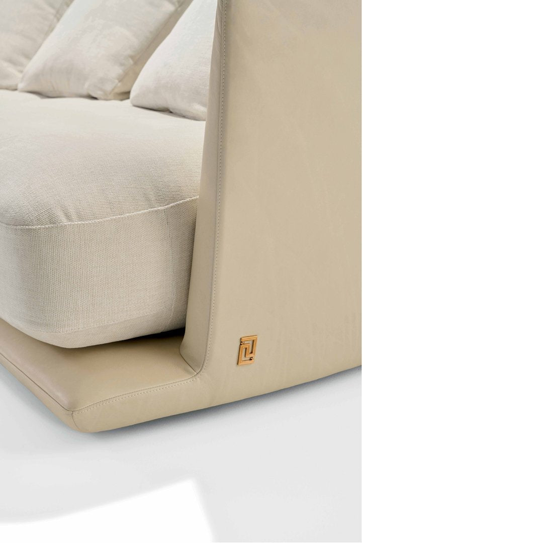 La Greca pattern in tonal stitching