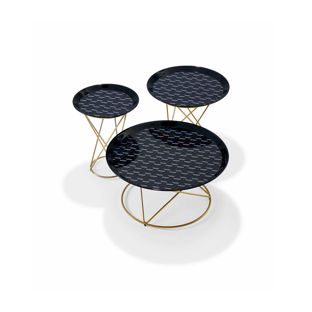 Stepped trio with motif tops