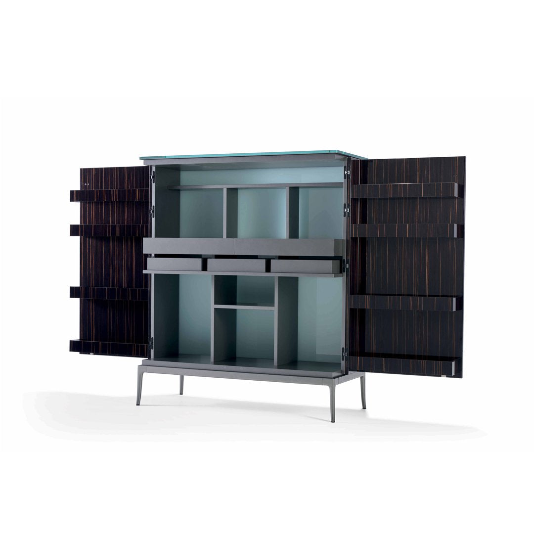 Bar interior — opens to reveal storage